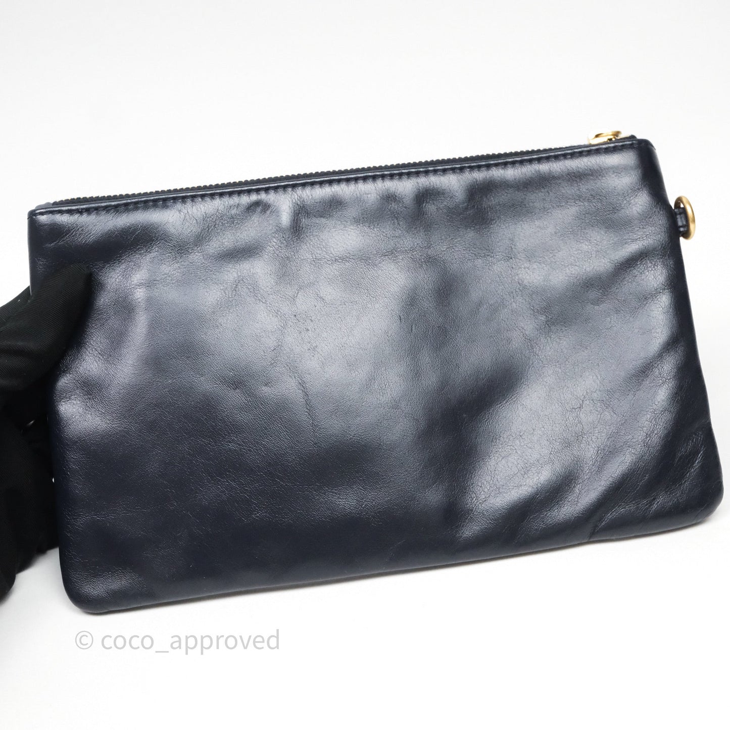 Chanel 22 Small Metallic Midnight Blue Aged Calfskin Midnight Blue/Silver Hardware