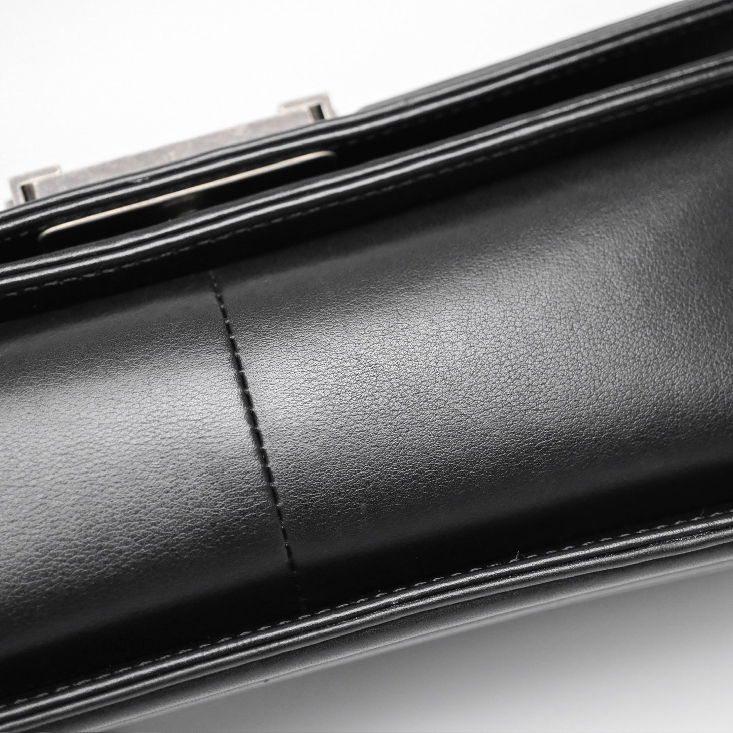Chanel Quilted Medium Boy Black Calfskin Ruthenium Hardware