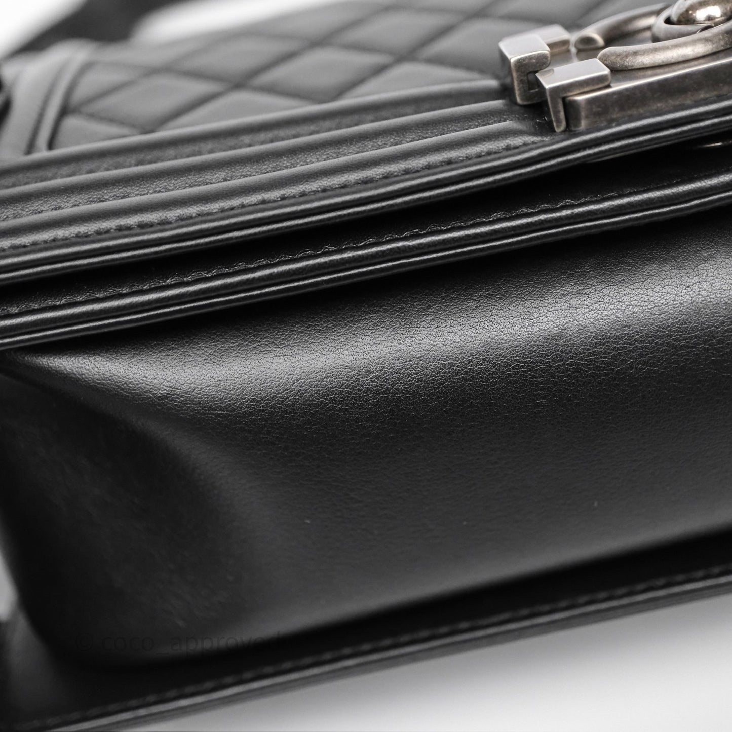 Chanel Quilted Medium Boy Black Calfskin Ruthenium Hardware