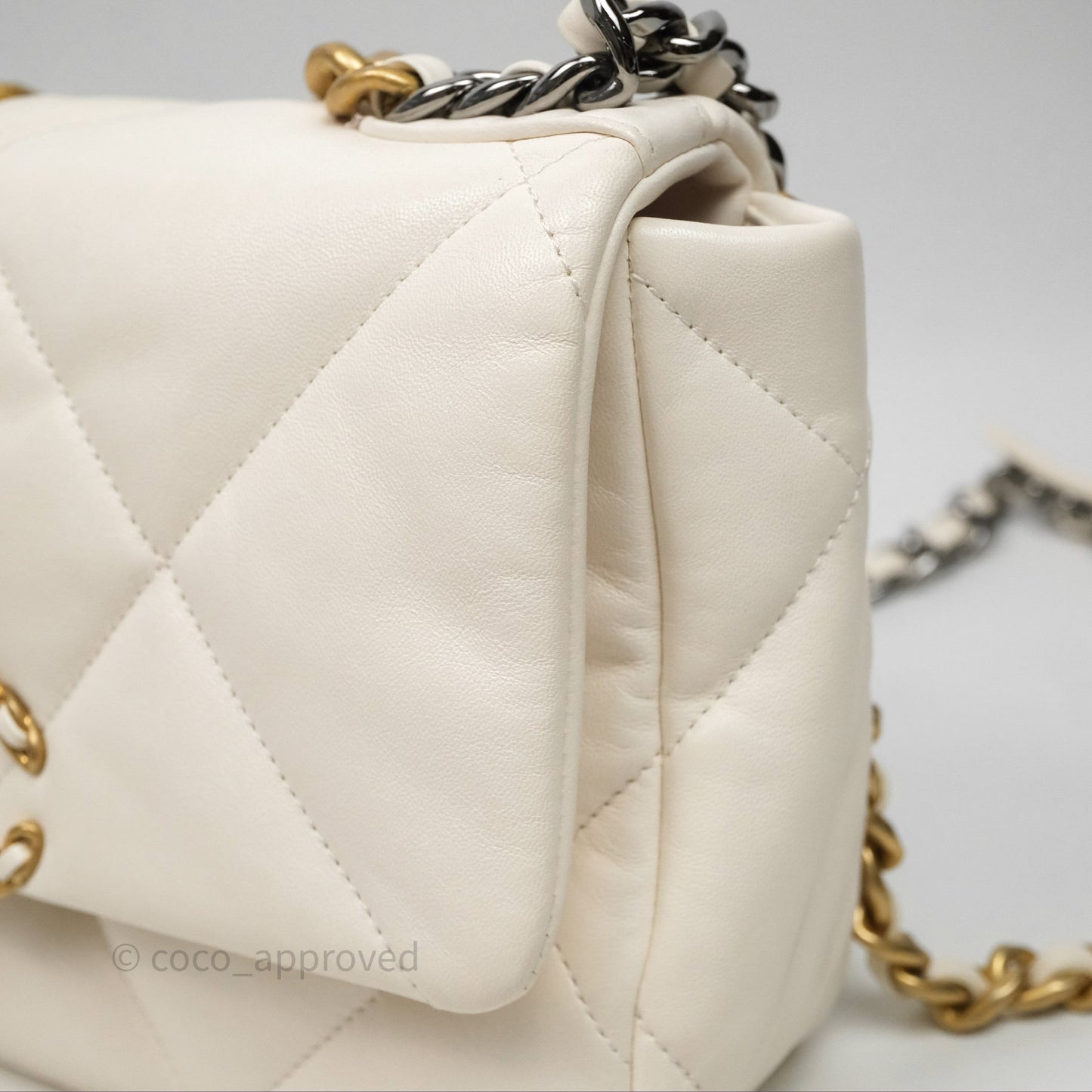 Chanel 19 Small White Mixed Hardware