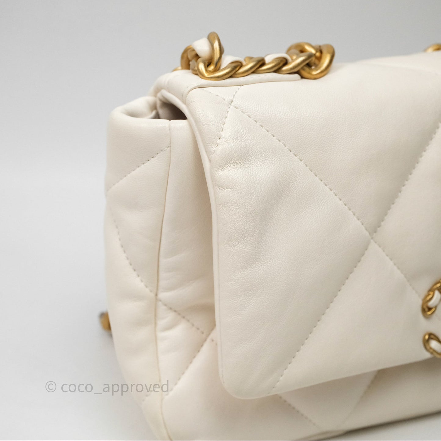 Chanel 19 Small White Mixed Hardware