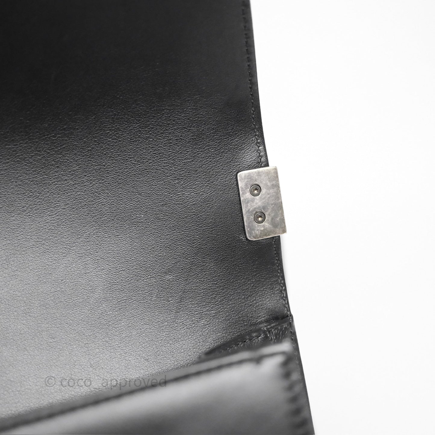 Chanel Quilted Medium Boy Black Calfskin Ruthenium Hardware