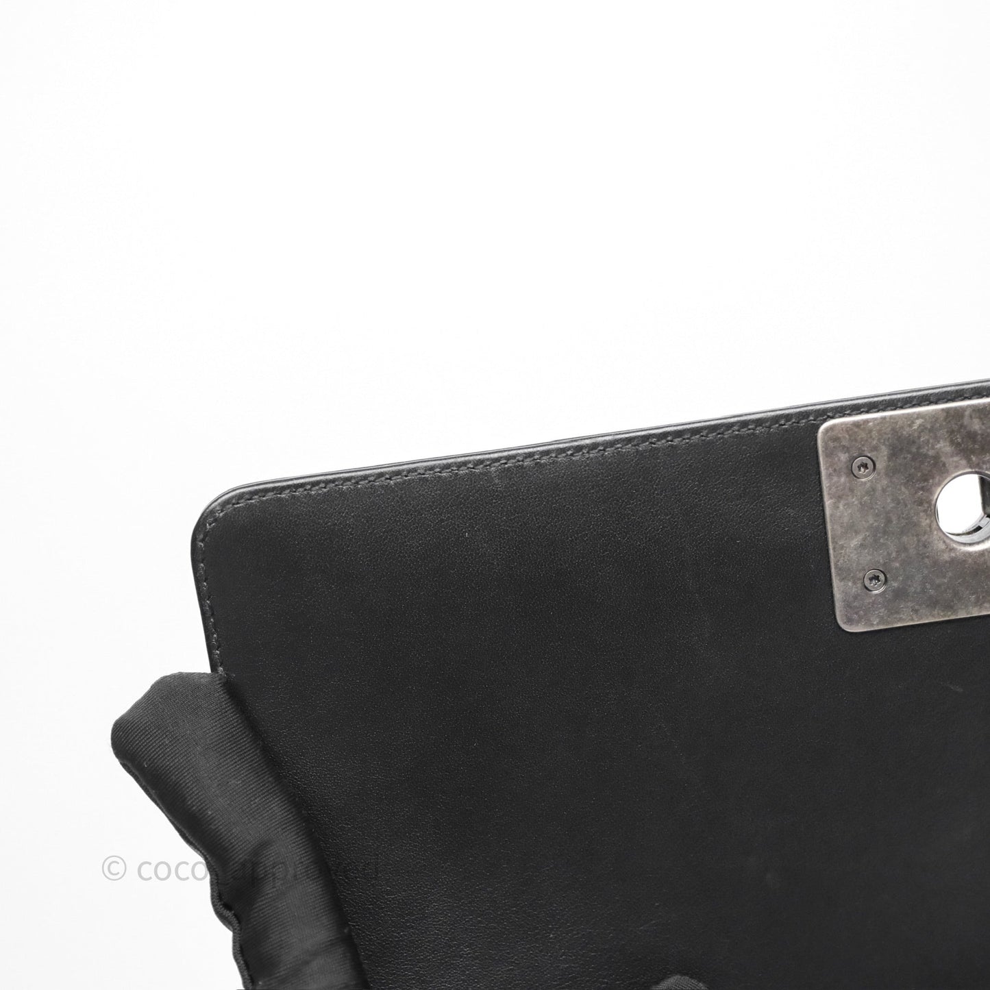 Chanel Quilted Medium Boy Black Calfskin Ruthenium Hardware