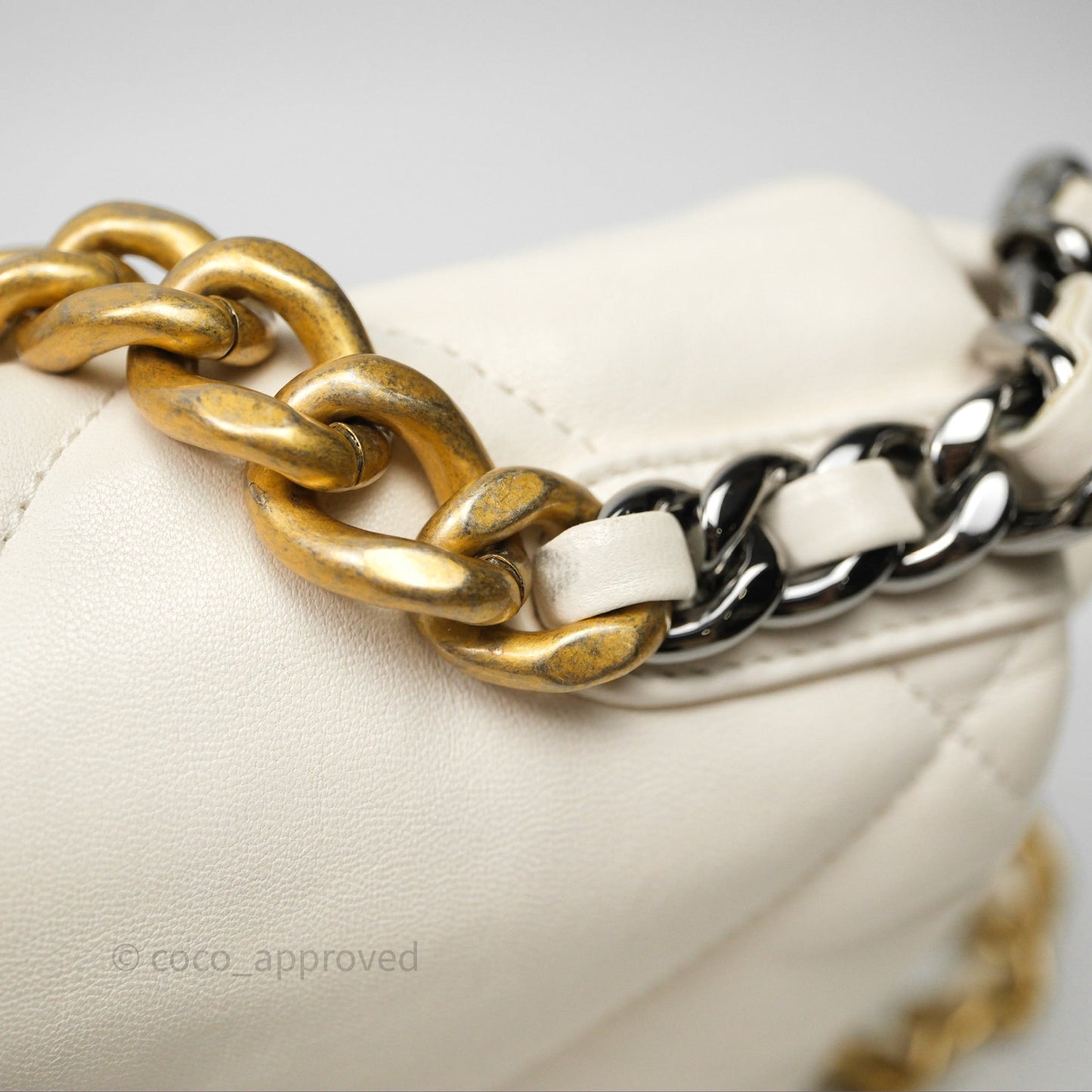 Chanel 19 Small White Mixed Hardware