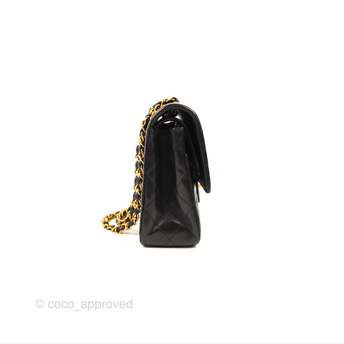 Chanel Classic Vintage Medium Flap Black Lambskin 24K Gold Hardware