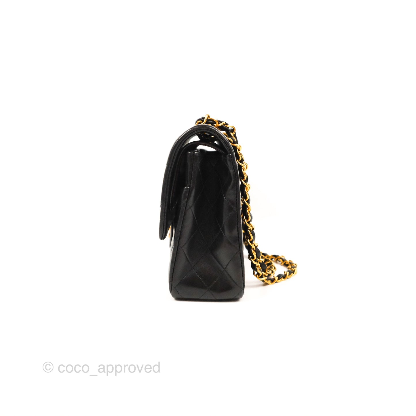 Chanel Classic Vintage Medium Flap Black Lambskin 24K Gold Hardware