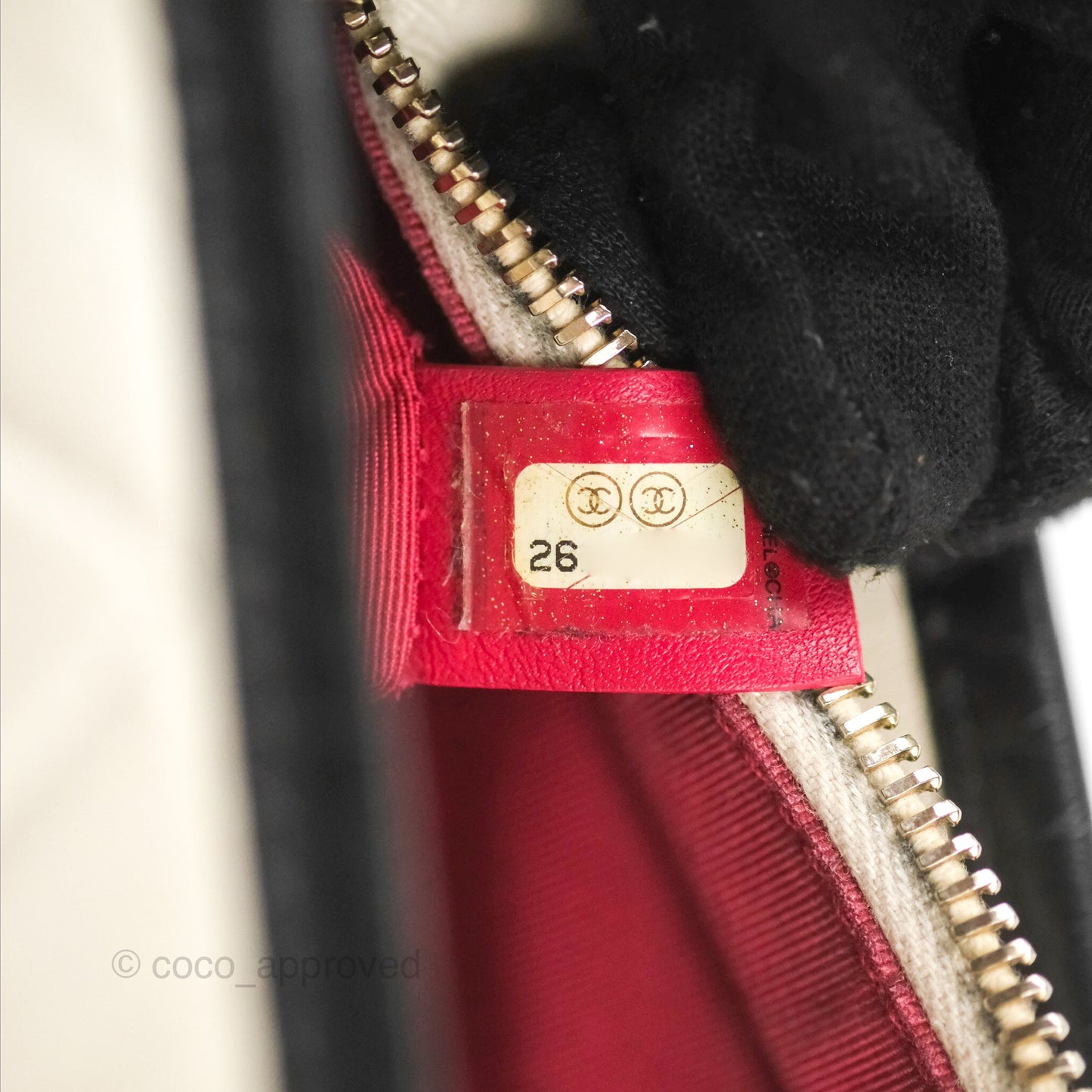 Chanel Quilted Small Gabrielle Hobo Black White Aged Calfskin Mixed Hardware