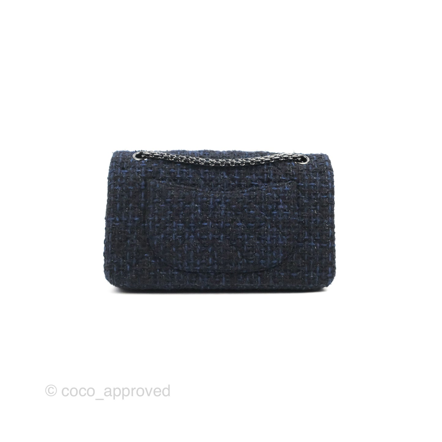Chanel Reissue 225 Quilted Black/Navy Tweed So Black Hardware