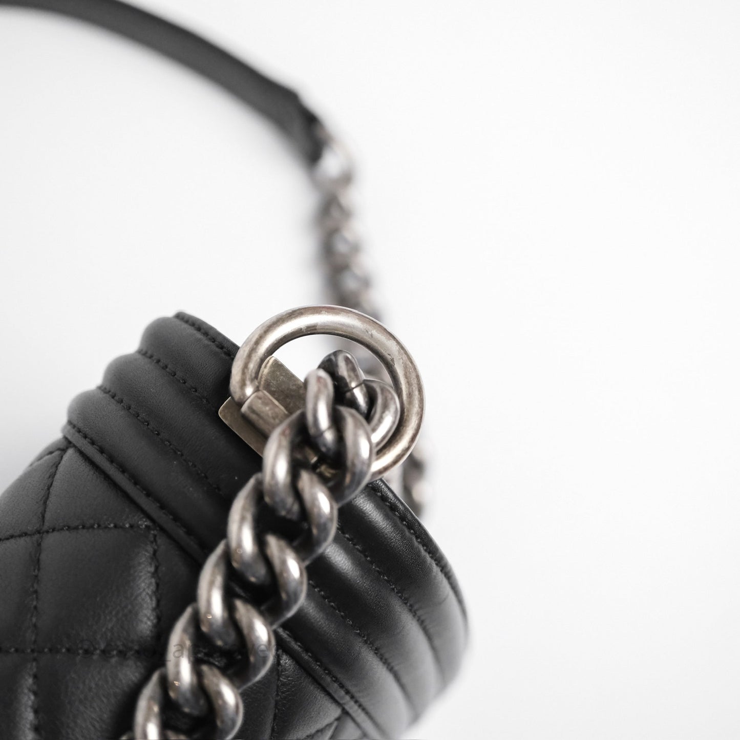 Chanel Quilted Medium Boy Black Calfskin Ruthenium Hardware