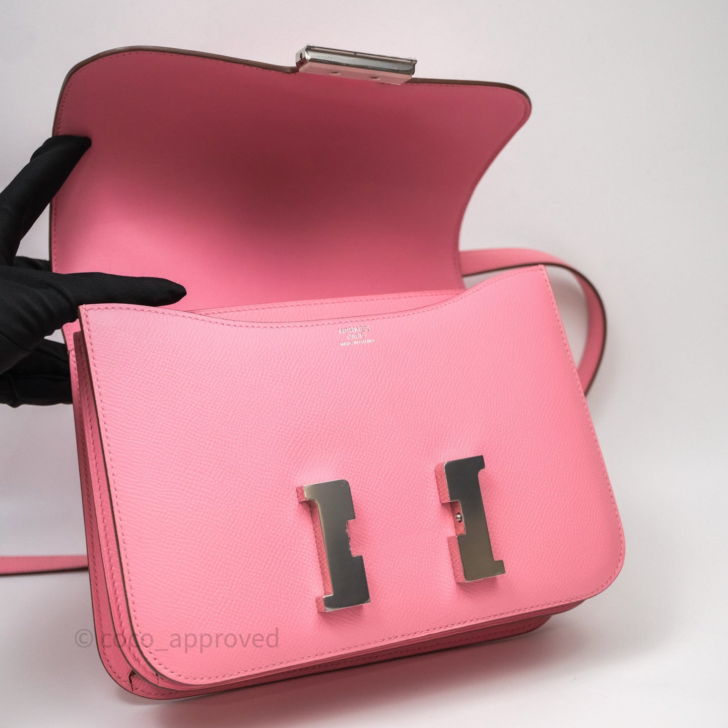 Hermès Constance 24 Rose Confetti 1Q Espom Palladium Hardware