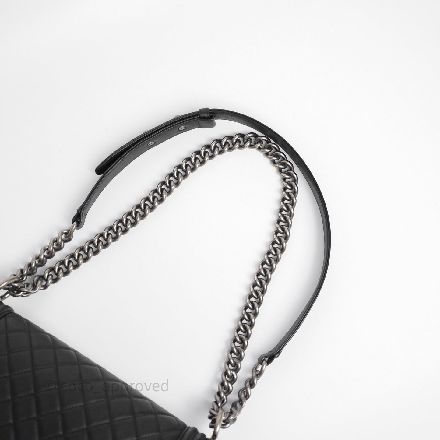 Chanel Quilted Medium Boy Black Calfskin Ruthenium Hardware