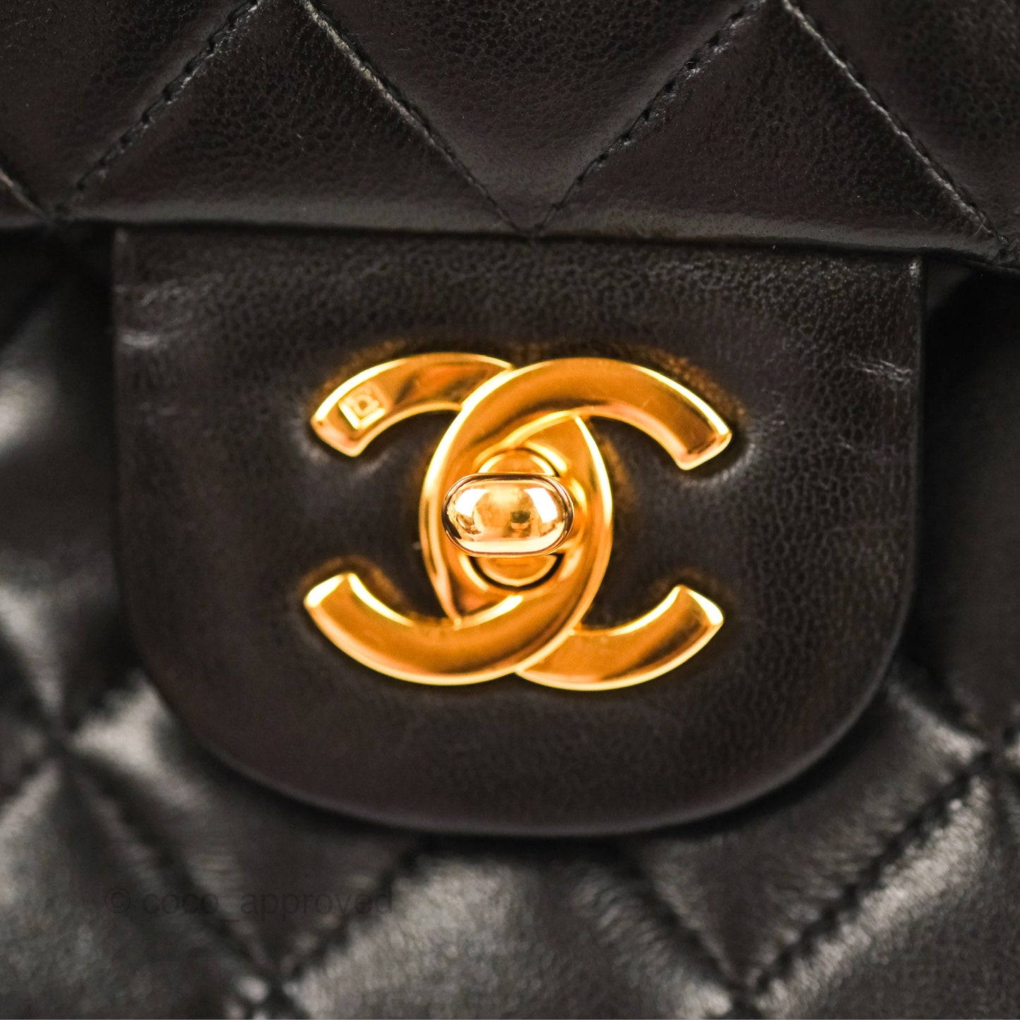 Chanel Classic Vintage Medium Flap Black Lambskin 24K Gold Hardware