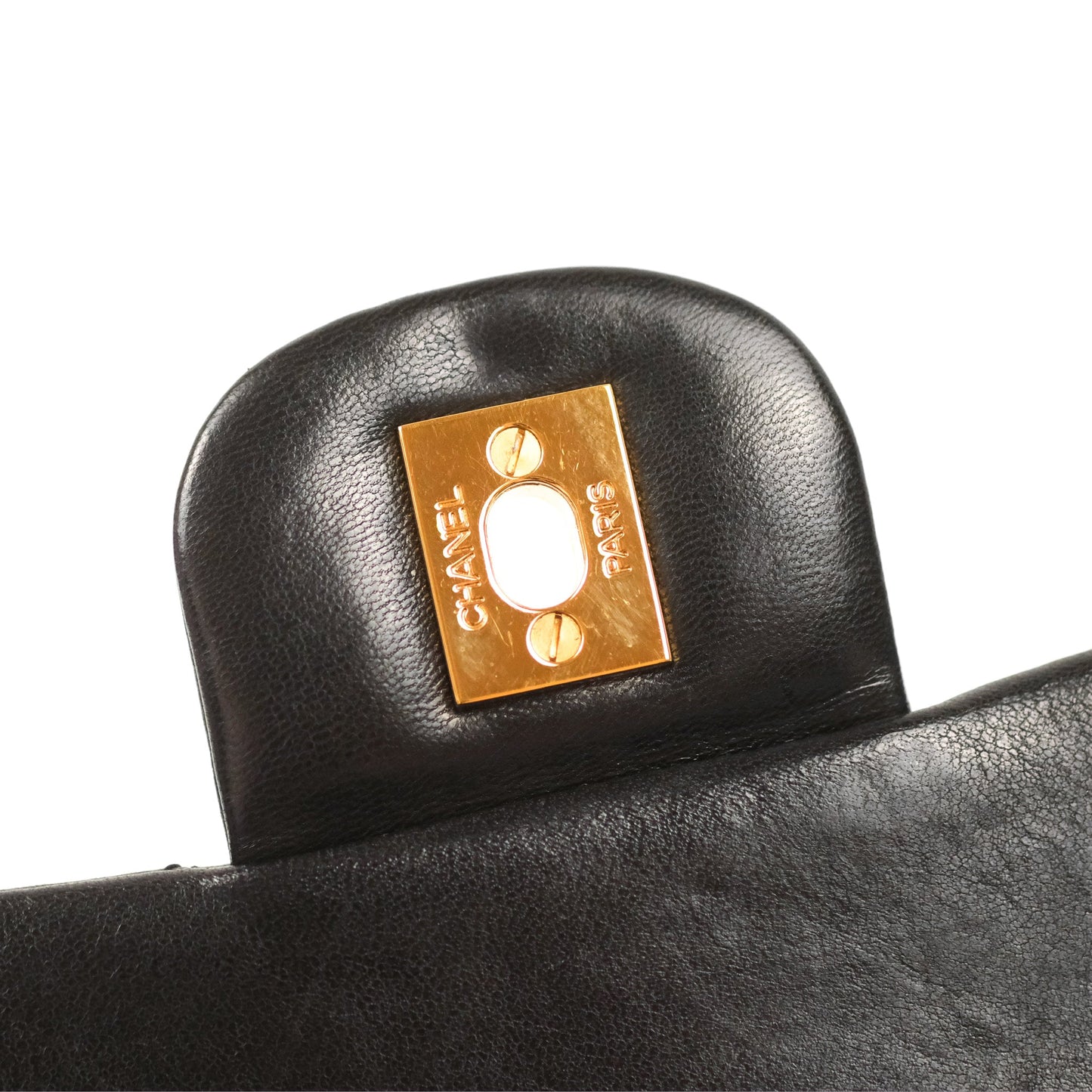 Chanel Classic Vintage Medium Flap Black Lambskin 24K Gold Hardware