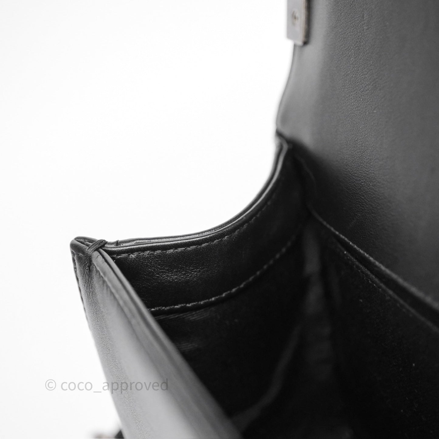 Chanel Quilted Medium Boy Black Calfskin Ruthenium Hardware