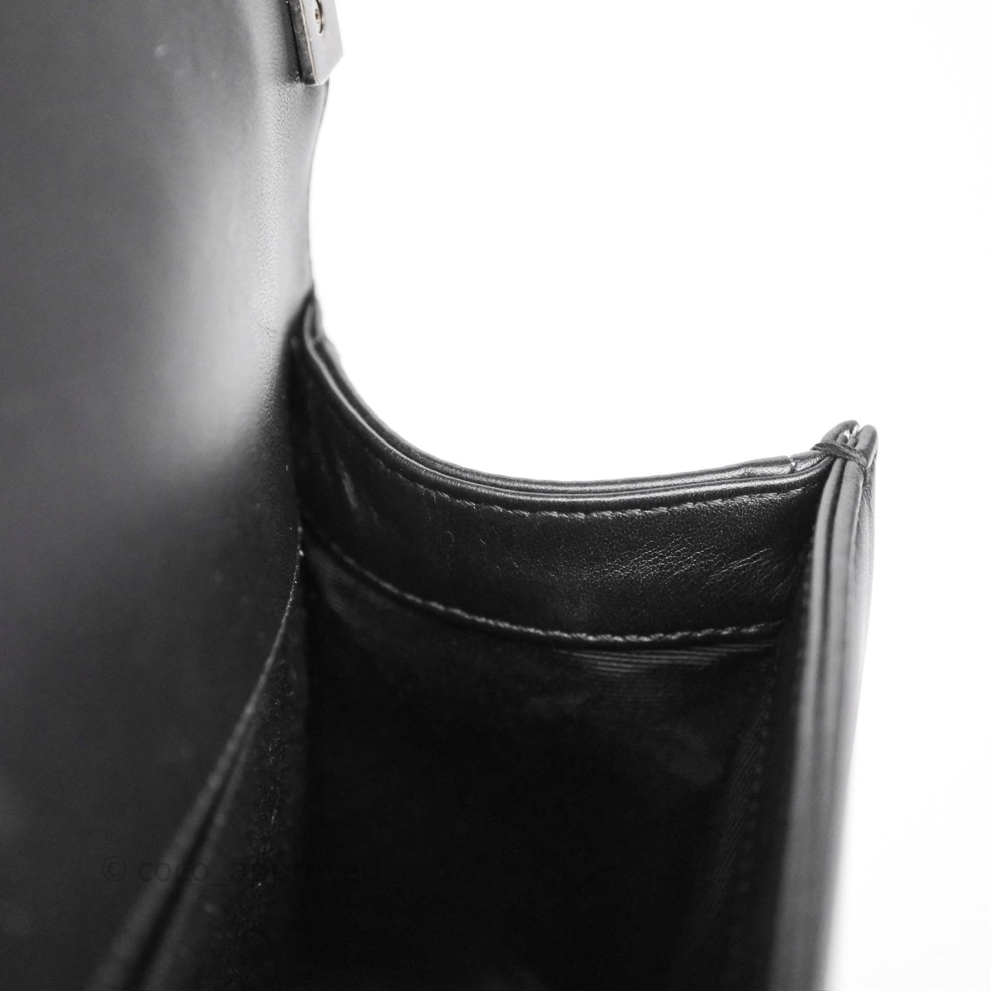 Chanel Quilted Medium Boy Black Calfskin Ruthenium Hardware