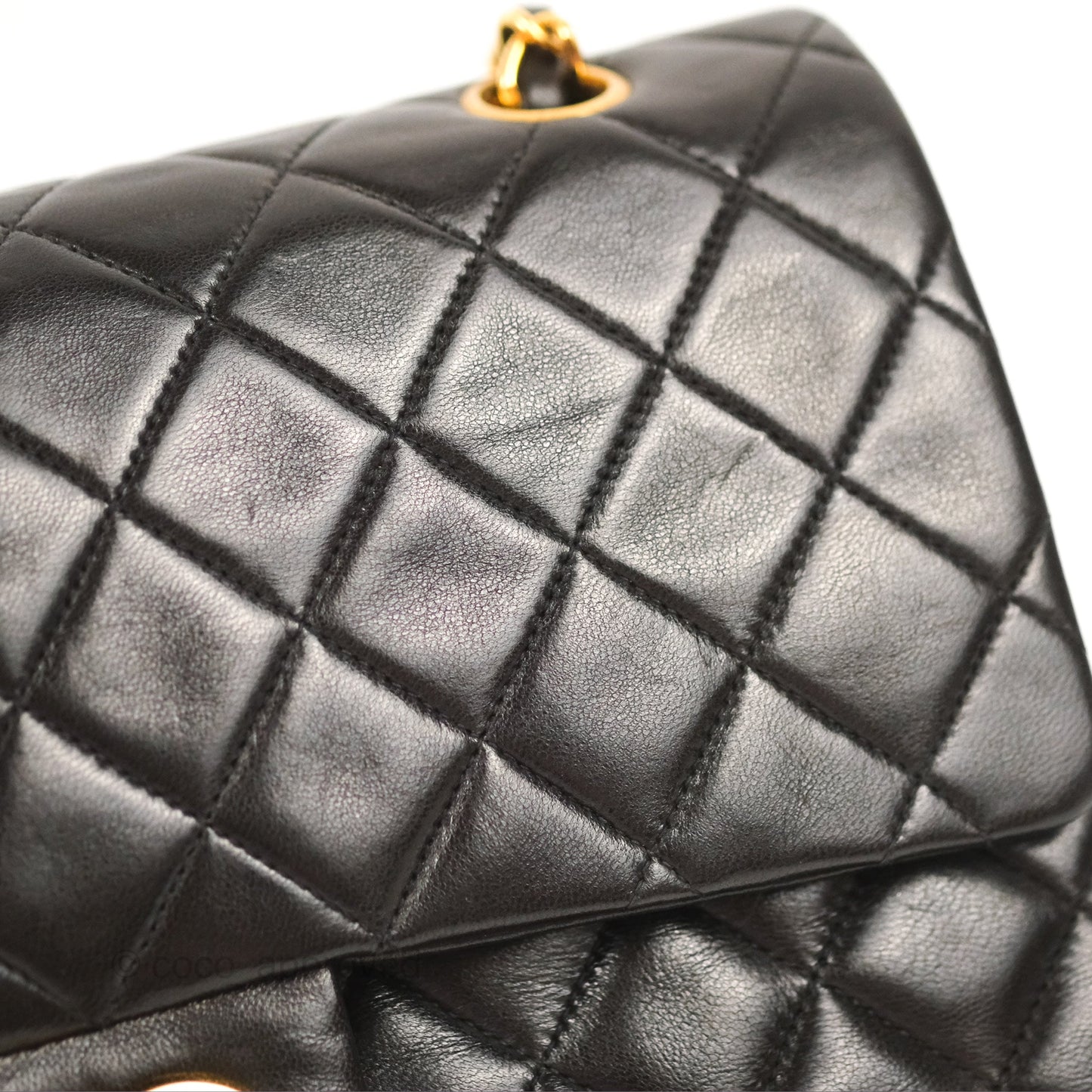 Chanel Classic Vintage Medium Flap Black Lambskin 24K Gold Hardware