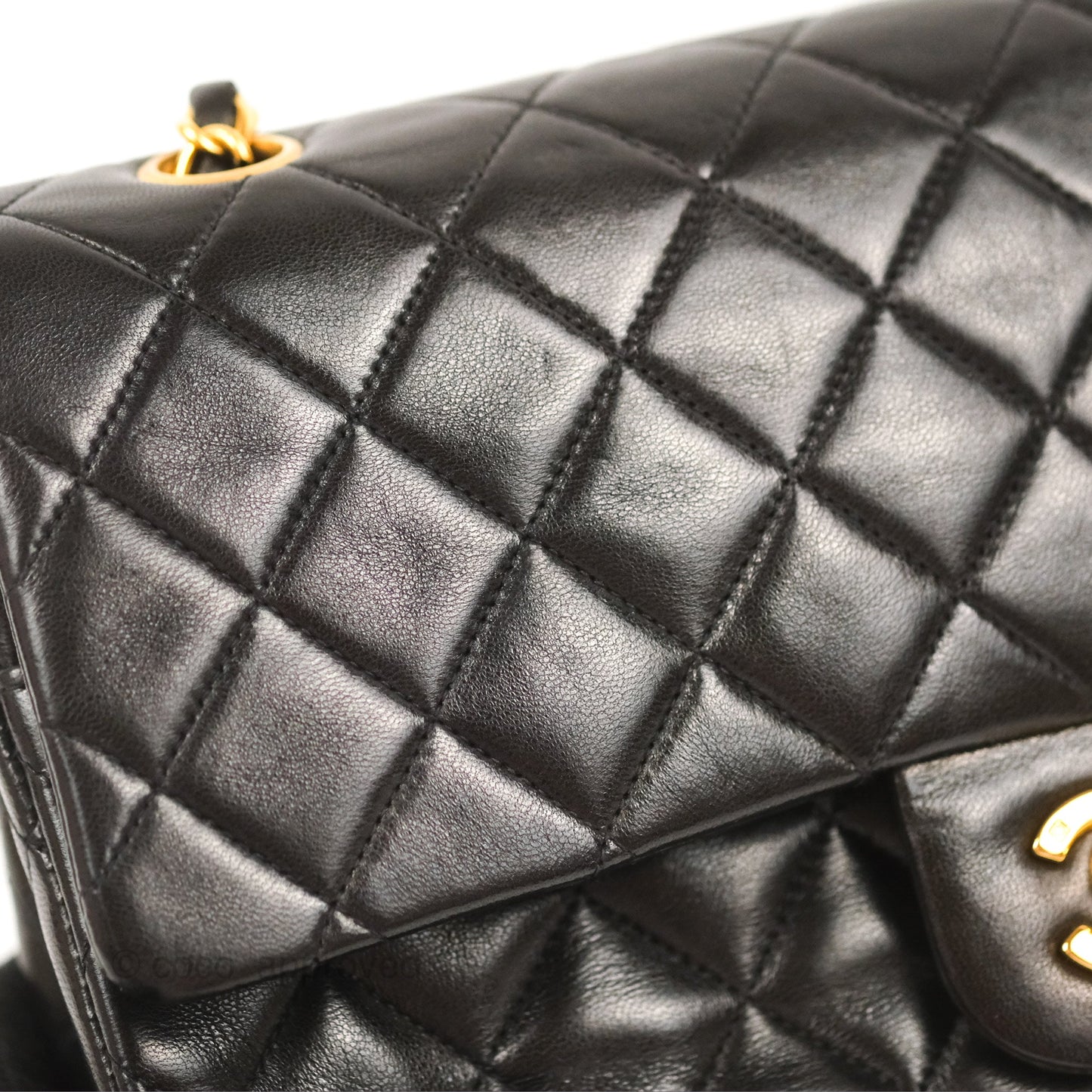 Chanel Classic Vintage Medium Flap Black Lambskin 24K Gold Hardware
