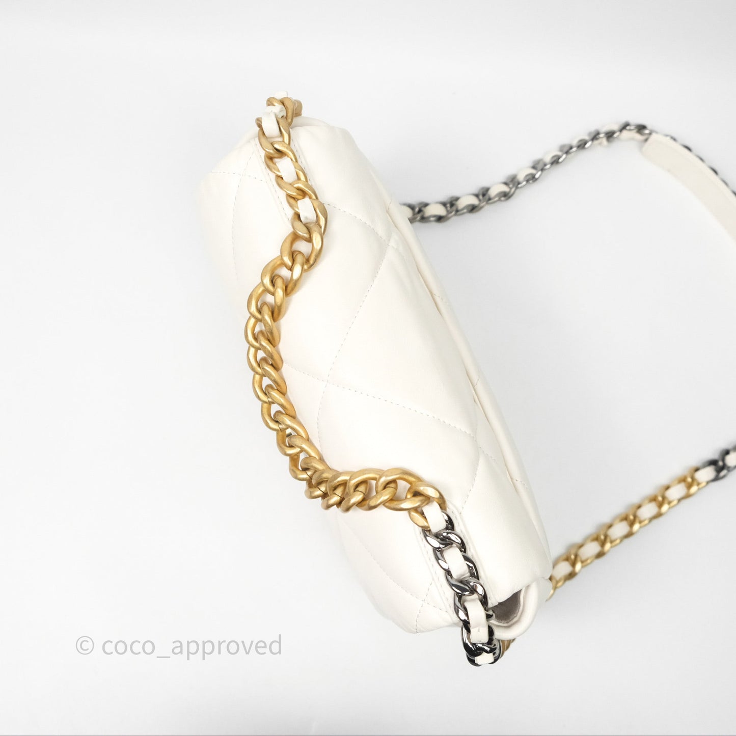 Chanel 19 Small White Mixed Hardware