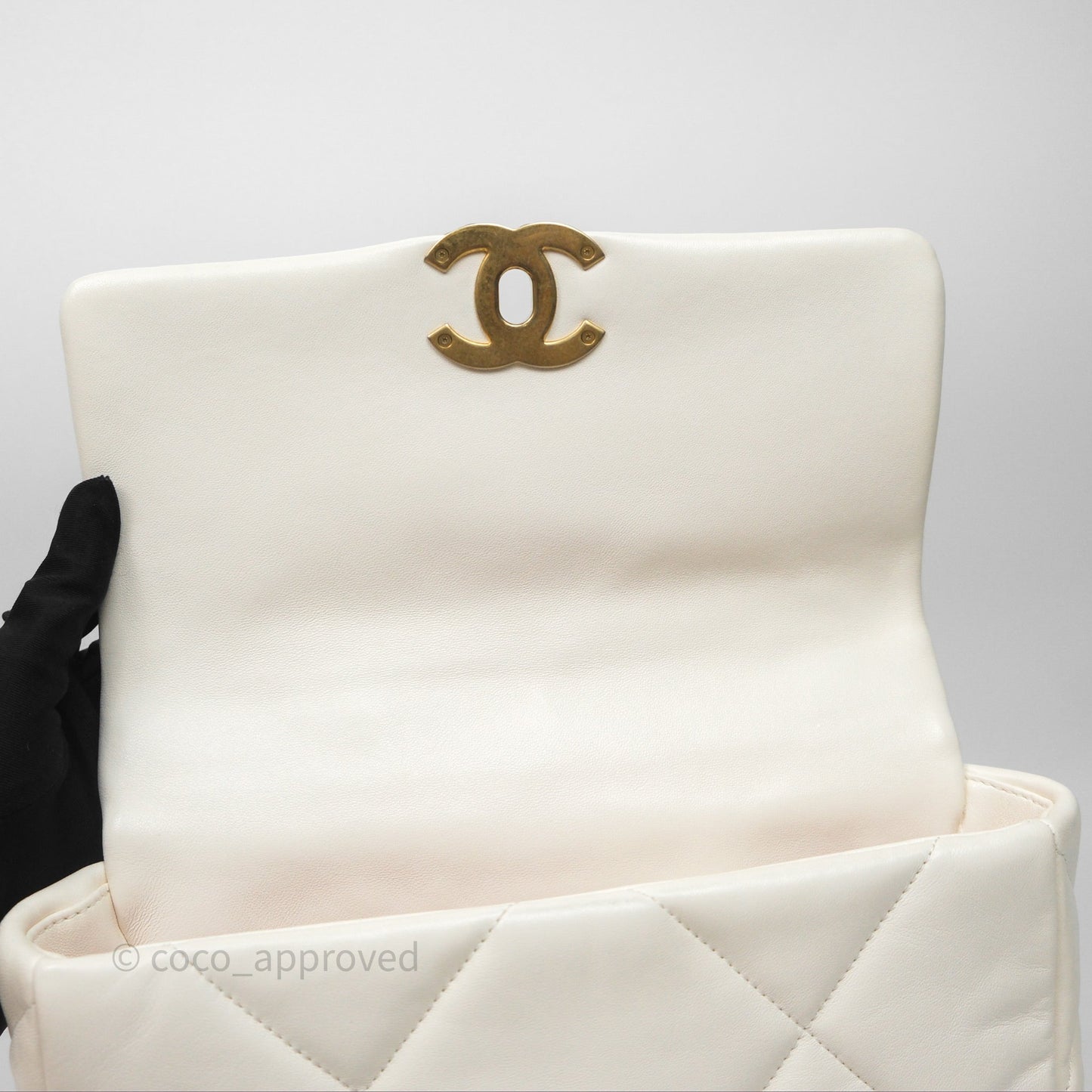 Chanel 19 Small White Mixed Hardware