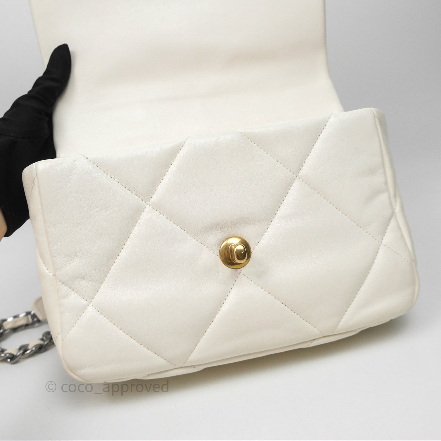 Chanel 19 Small White Mixed Hardware