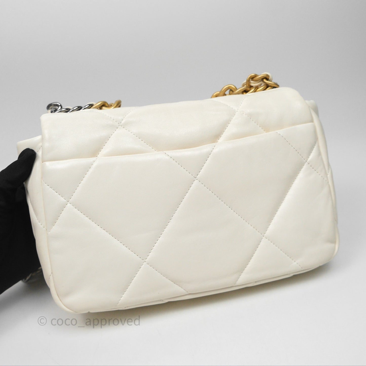 Chanel 19 Small White Mixed Hardware