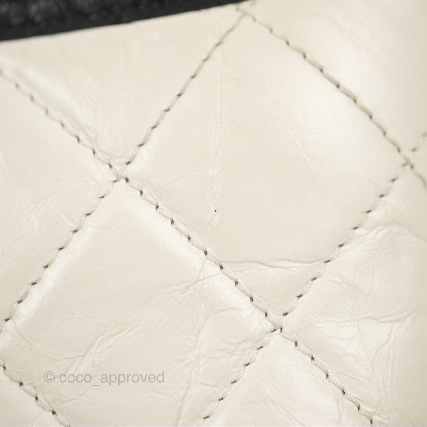 Chanel Quilted Small Gabrielle Hobo Black White Aged Calfskin Mixed Hardware