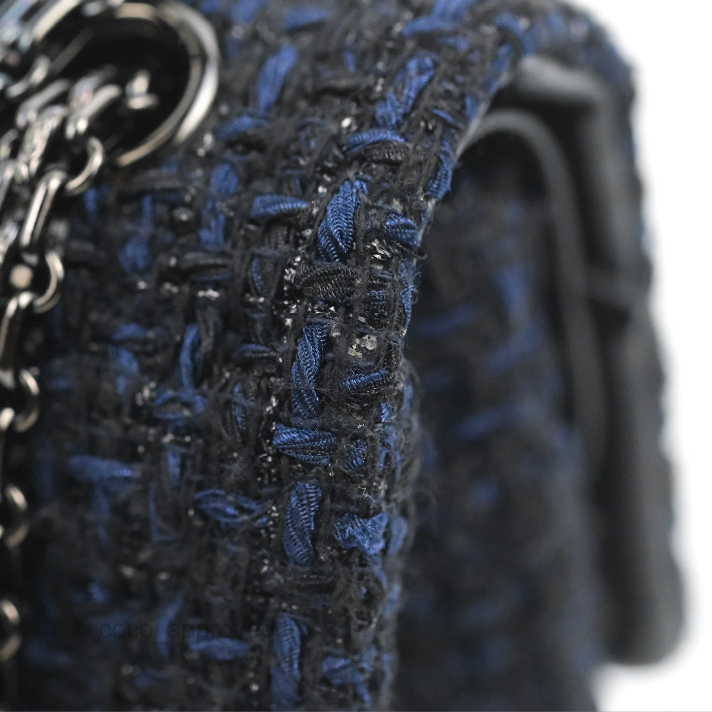 Chanel Reissue 225 Quilted Black/Navy Tweed So Black Hardware