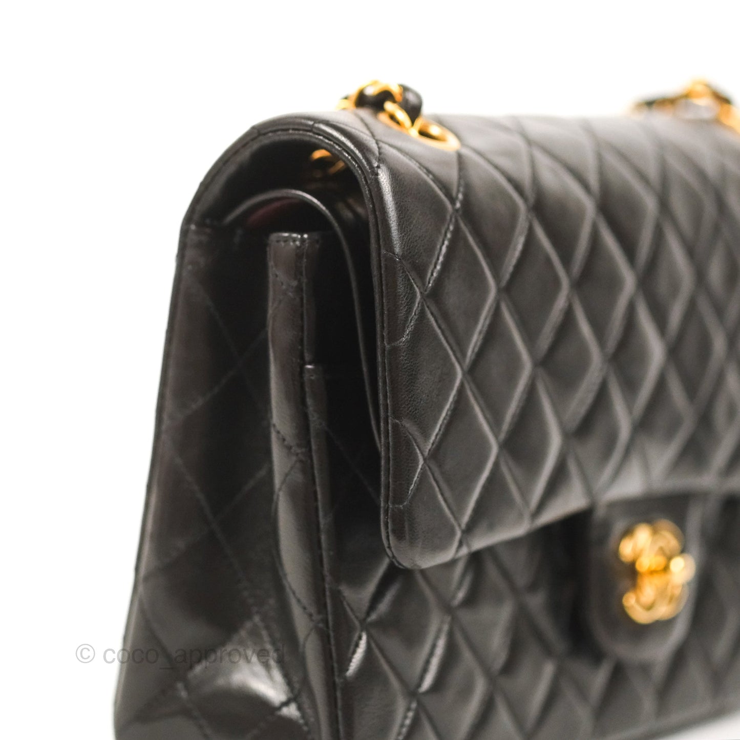 Chanel Classic Vintage Medium Flap Black Lambskin 24K Gold Hardware