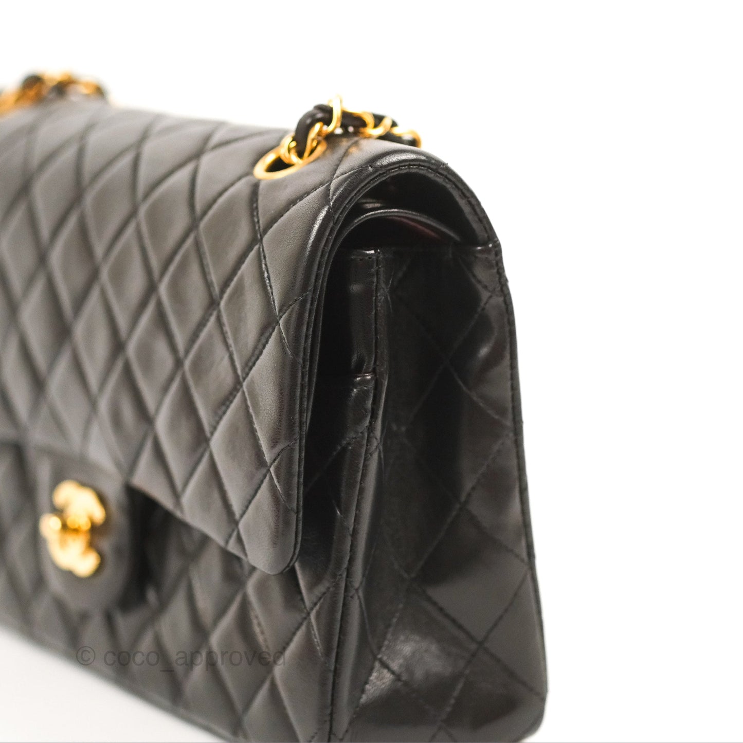 Chanel Classic Vintage Medium Flap Black Lambskin 24K Gold Hardware