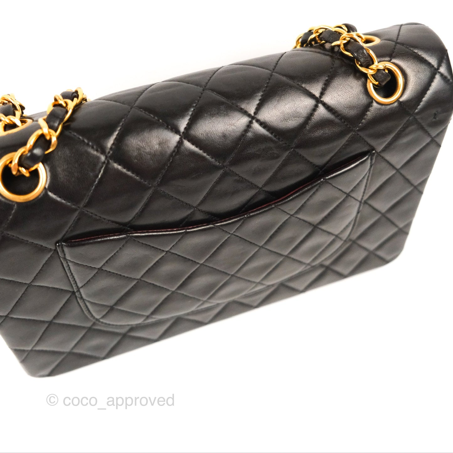 Chanel Classic Vintage Medium Flap Black Lambskin 24K Gold Hardware