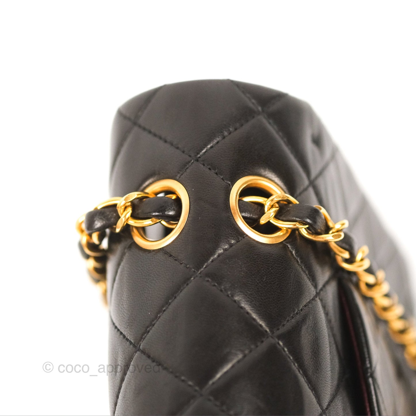 Chanel Classic Vintage Medium Flap Black Lambskin 24K Gold Hardware