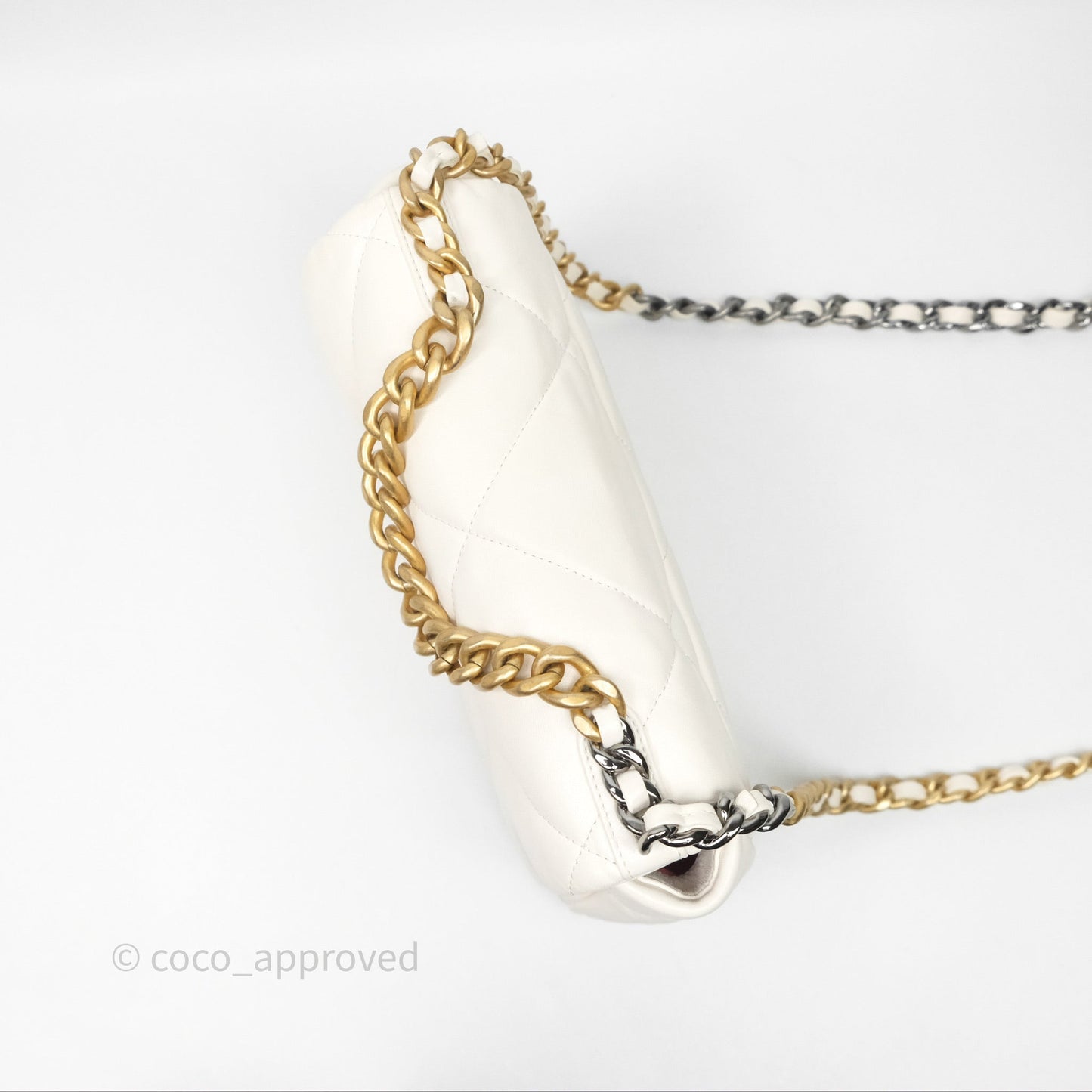 Chanel 19 Small White Mixed Hardware
