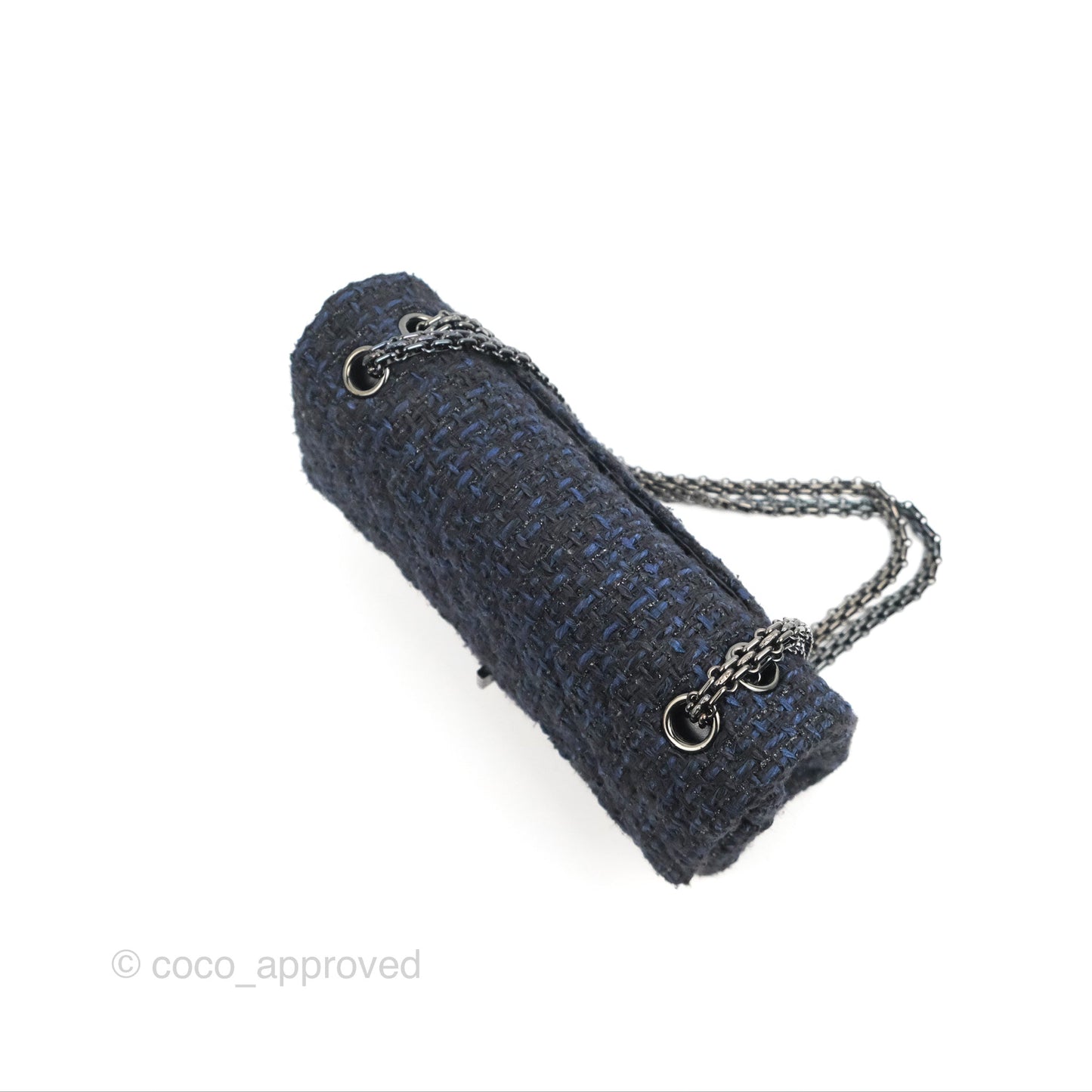 Chanel Reissue 225 Quilted Black/Navy Tweed So Black Hardware