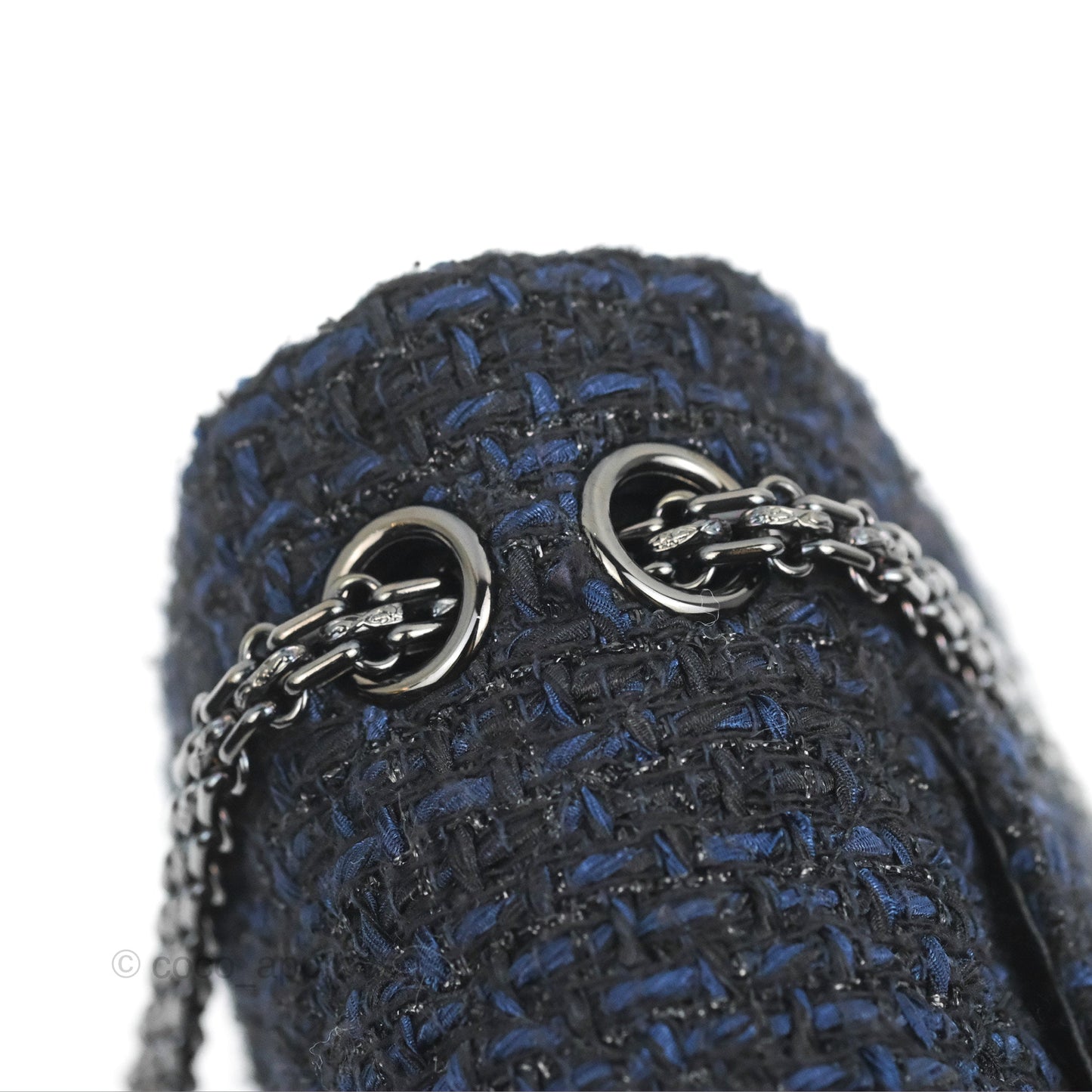 Chanel Reissue 225 Quilted Black/Navy Tweed So Black Hardware
