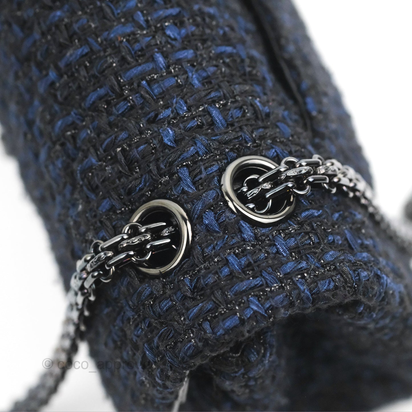 Chanel Reissue 225 Quilted Black/Navy Tweed So Black Hardware