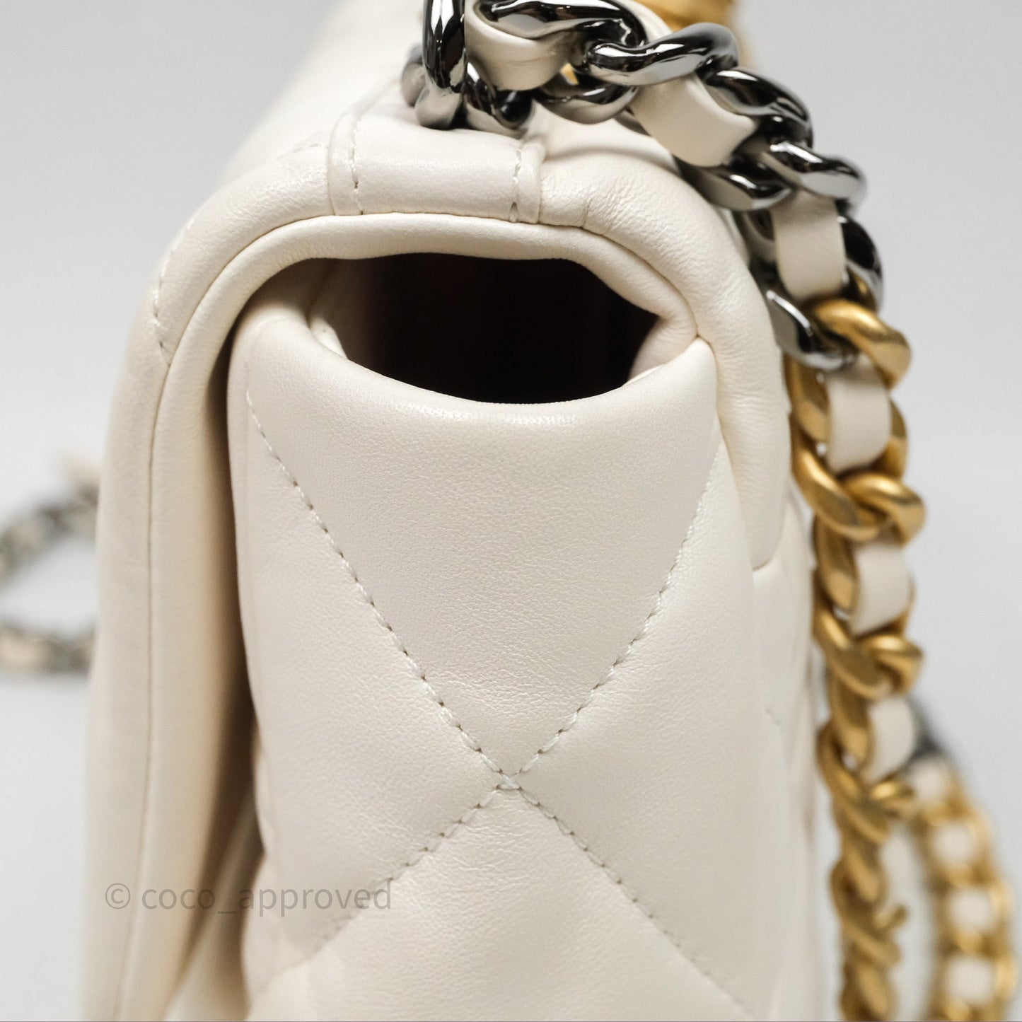 Chanel 19 Small White Mixed Hardware