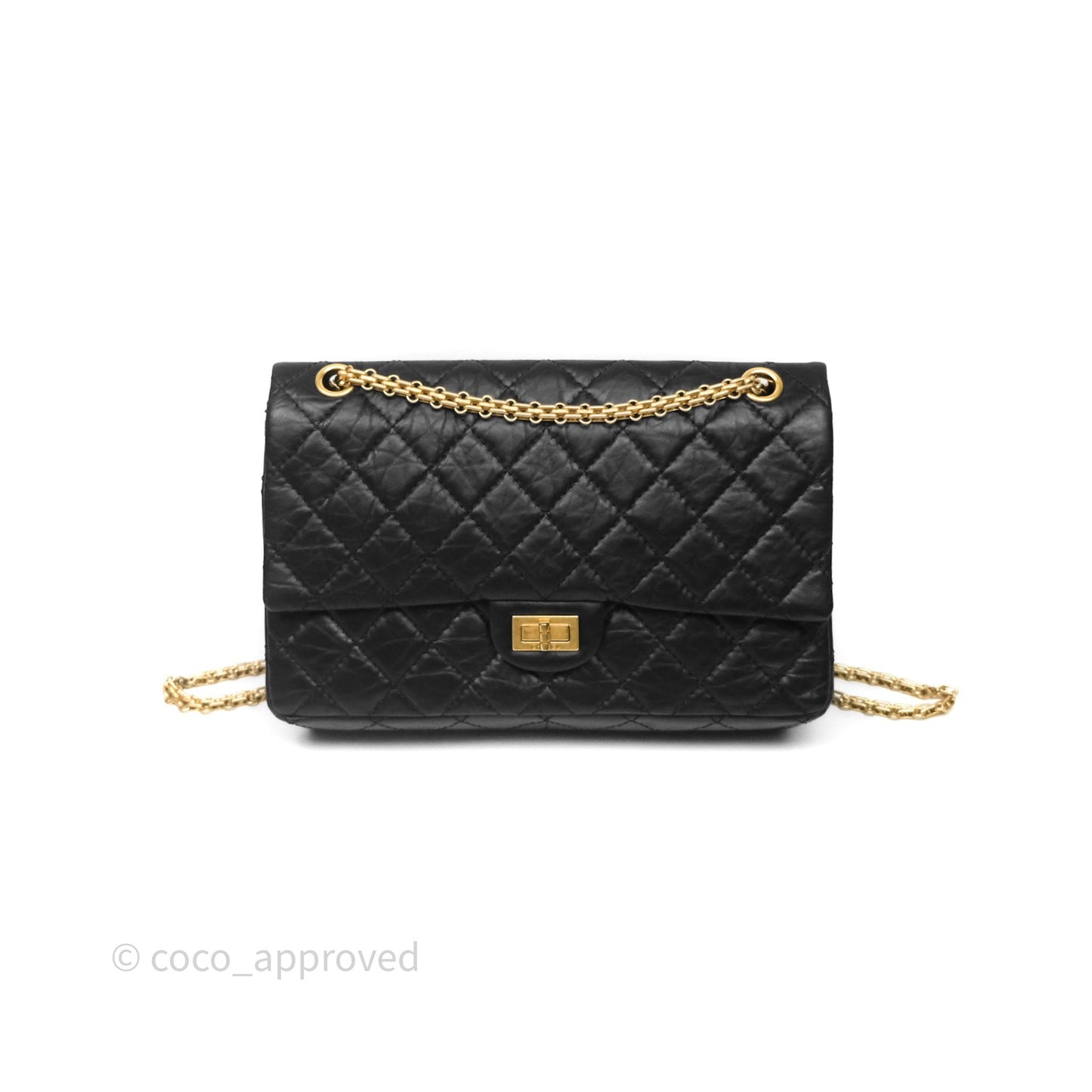 Chanel Reissue 226 Quilted Aged Calfskin Black Aged Gold Hardware