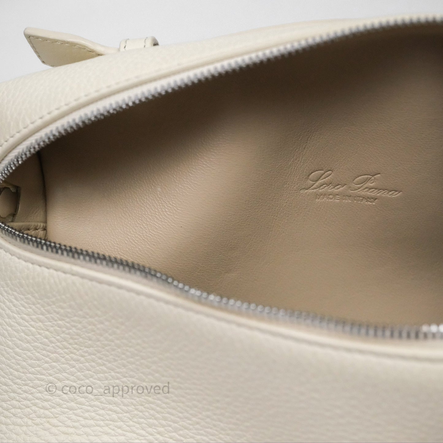 Loro Piana Extra Pocket L19 Ivory White Grained Calfskin