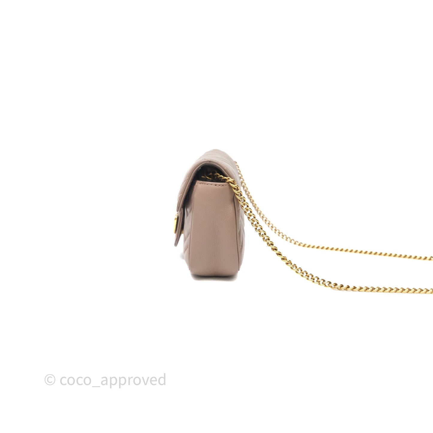 Gucci GG Marmont Matelassé Leather Super Mini Bag Dusty Pink