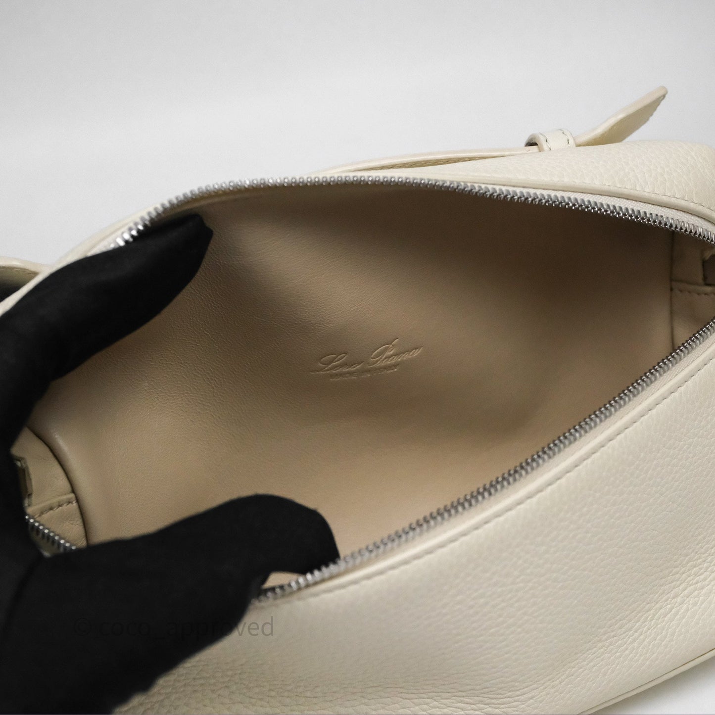 Loro Piana Extra Pocket L19 Ivory White Grained Calfskin