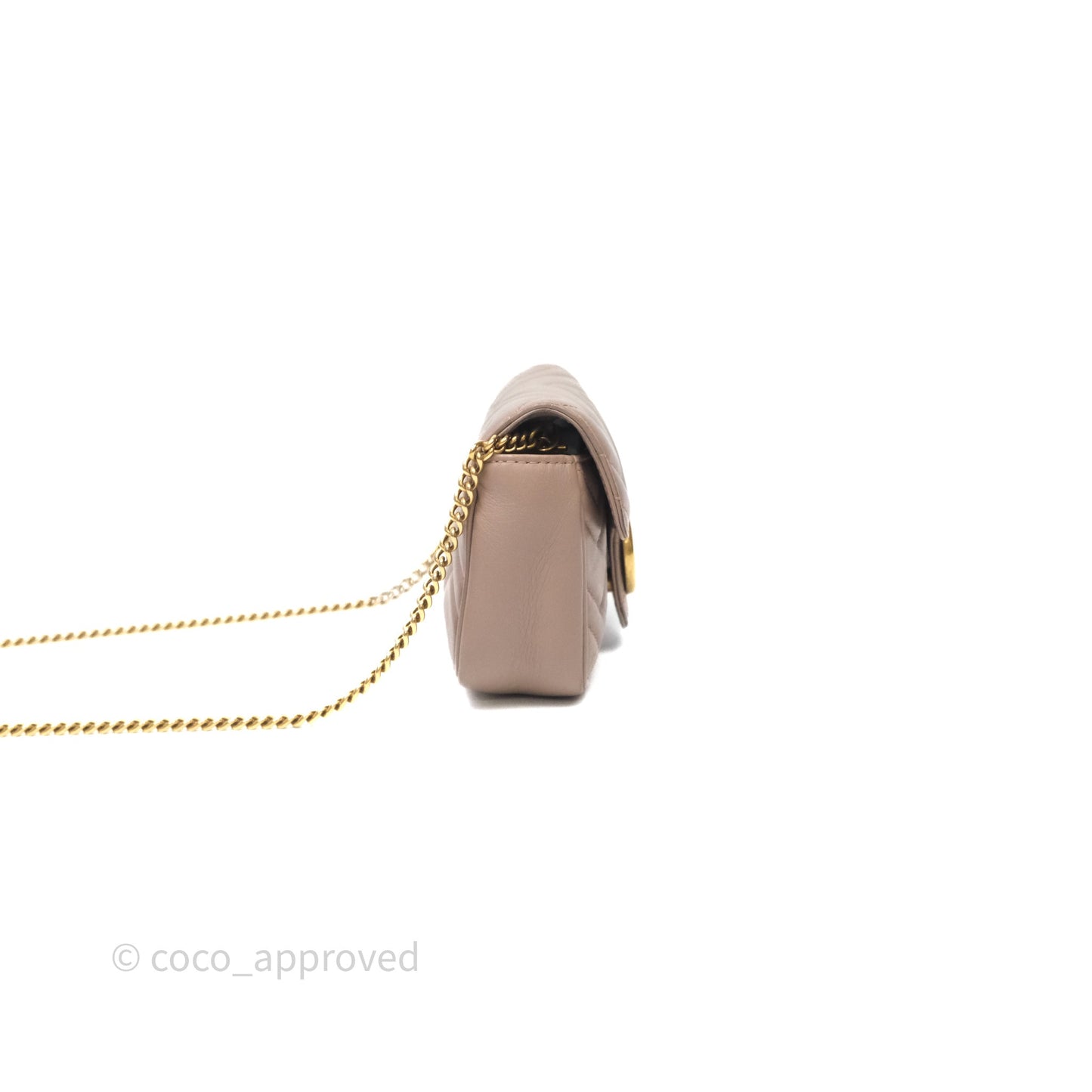 Gucci GG Marmont Matelassé Leather Super Mini Bag Dusty Pink