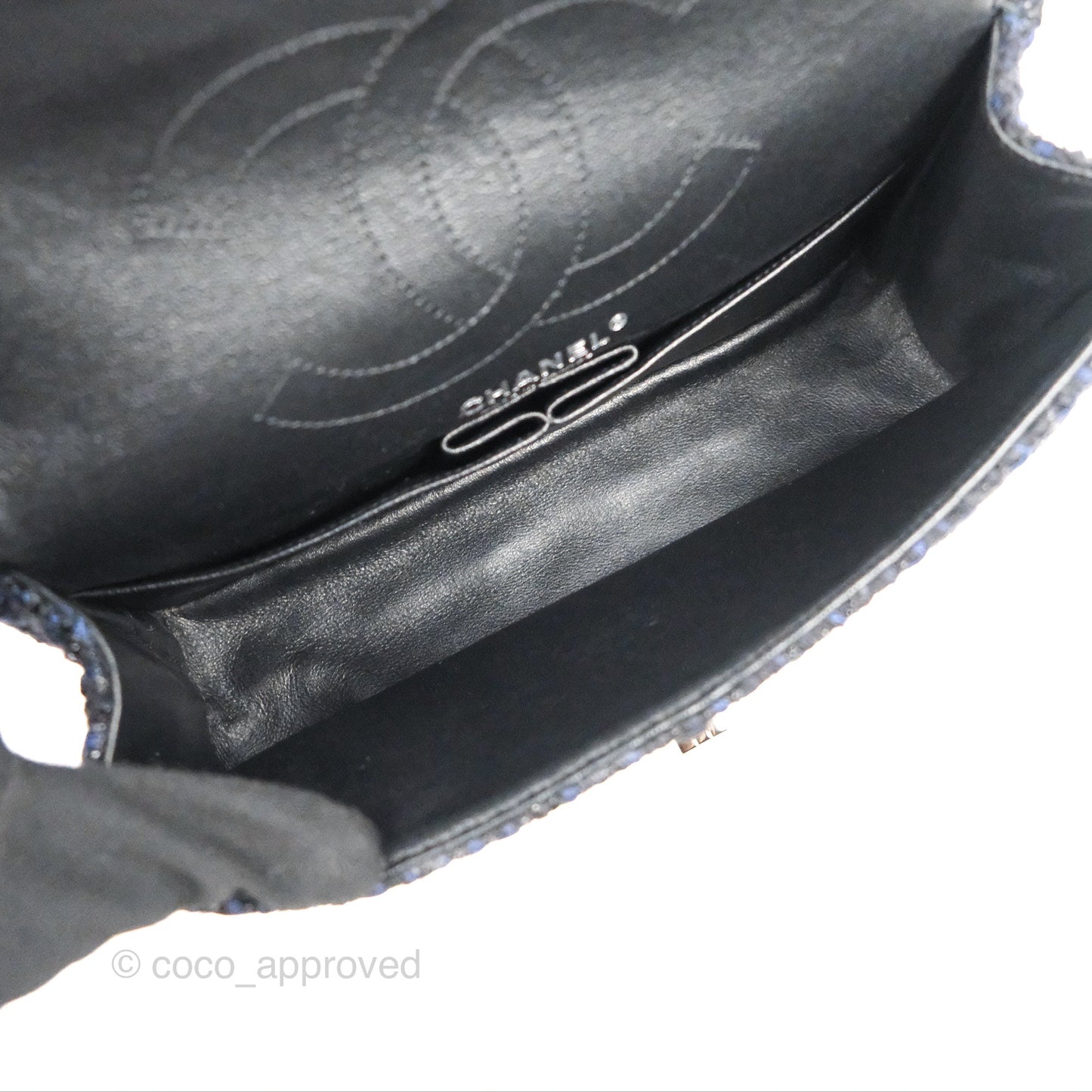 Chanel Reissue 225 Quilted Black/Navy Tweed So Black Hardware