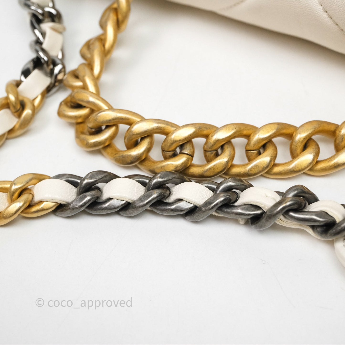 Chanel 19 Small White Mixed Hardware