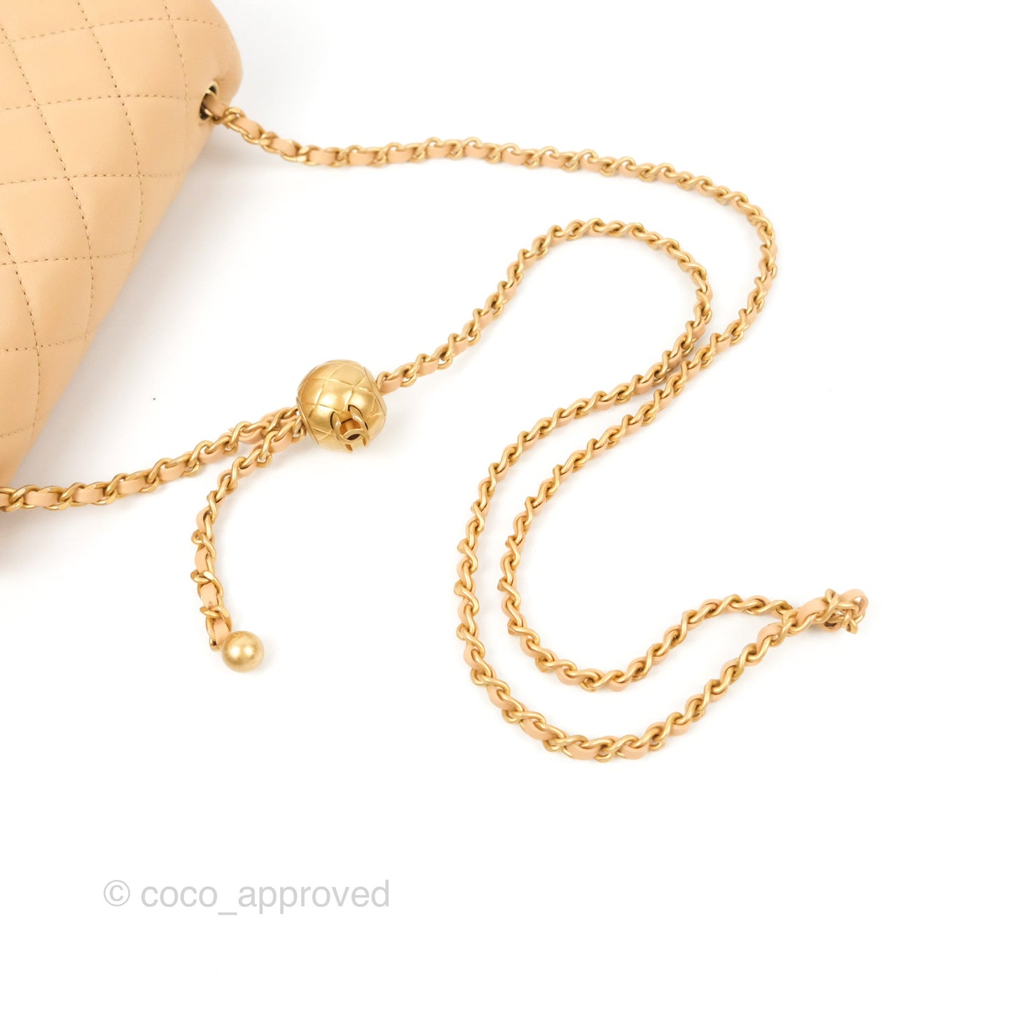 Chanel Mini Rectangular Pearl Crush Beige Lambskin Aged Gold Hardware