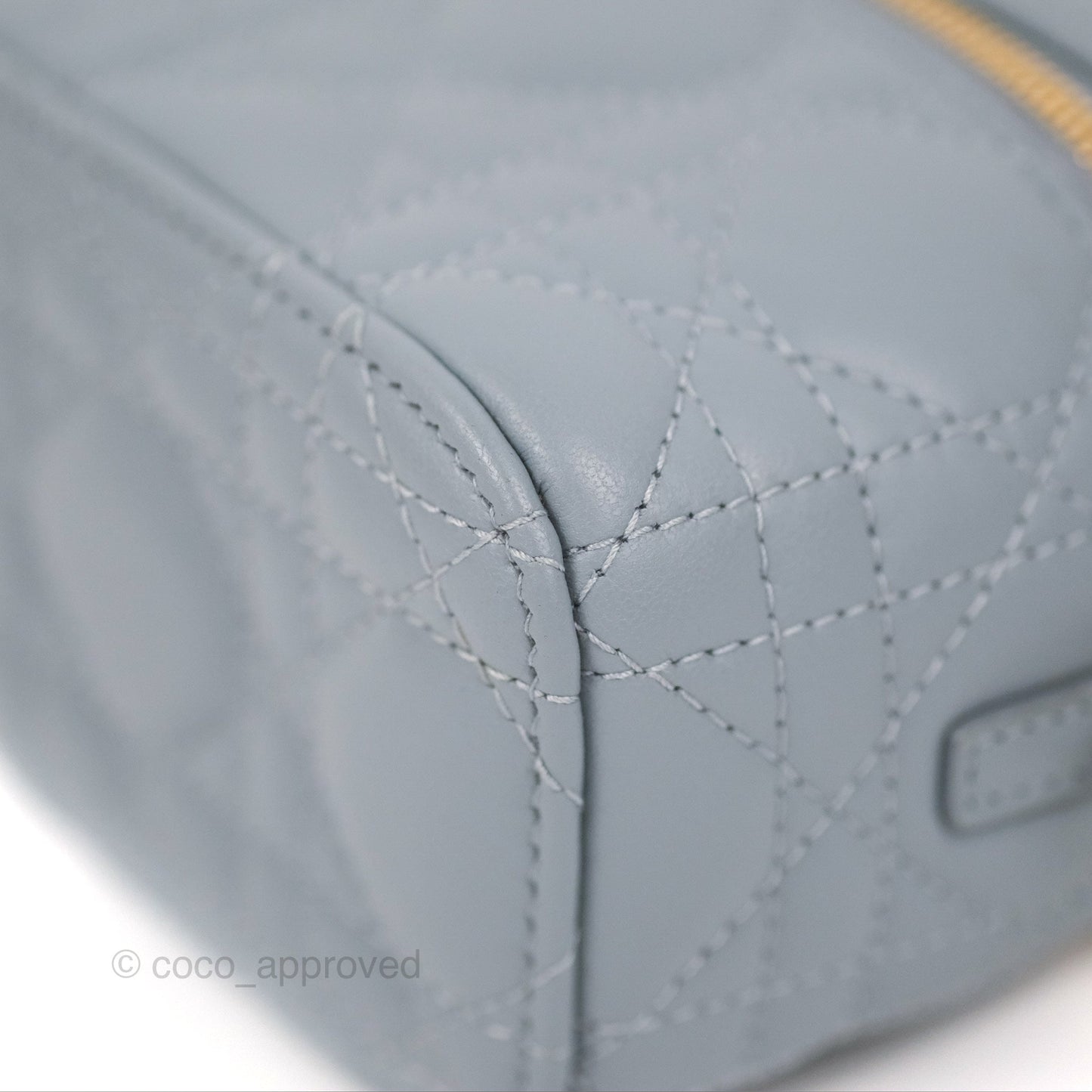 Christian Dior Micro Lady Dior Vanity Case Cloud Blue Cannage Lambskin