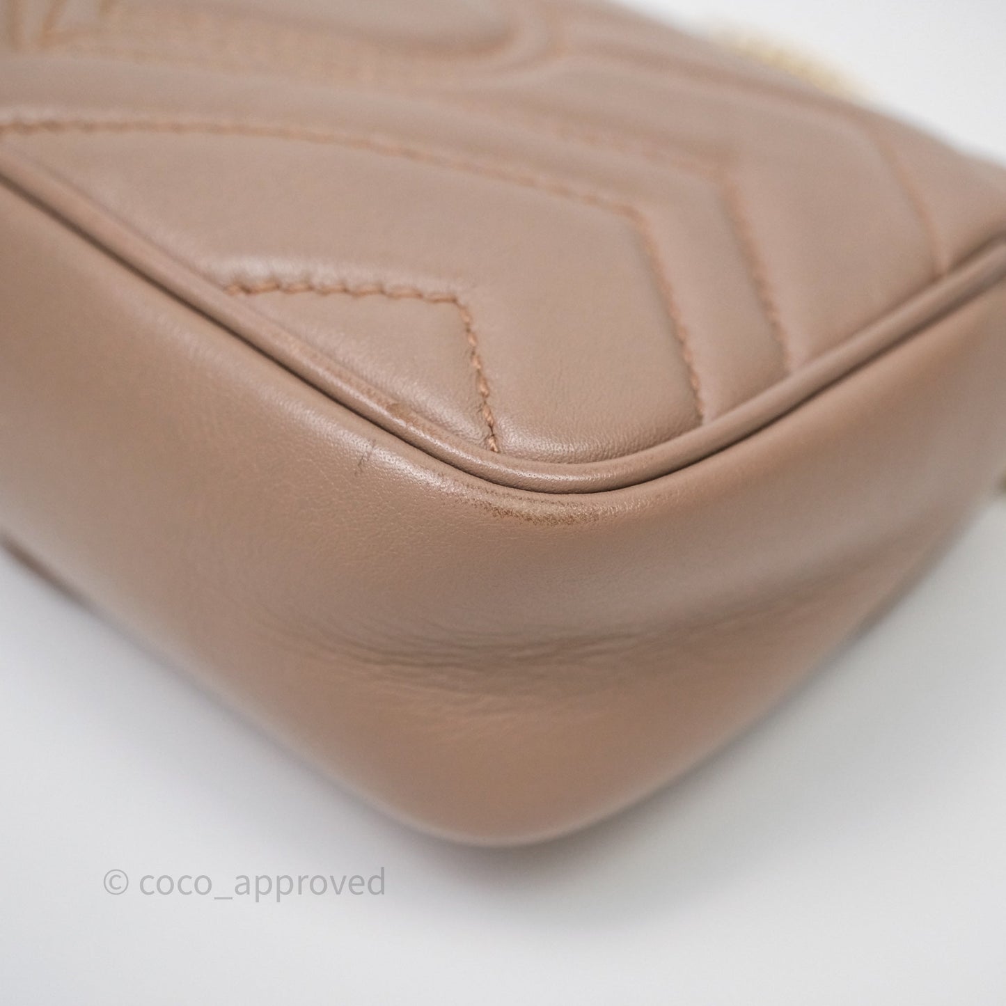 Gucci GG Marmont Matelassé Leather Super Mini Bag Dusty Pink