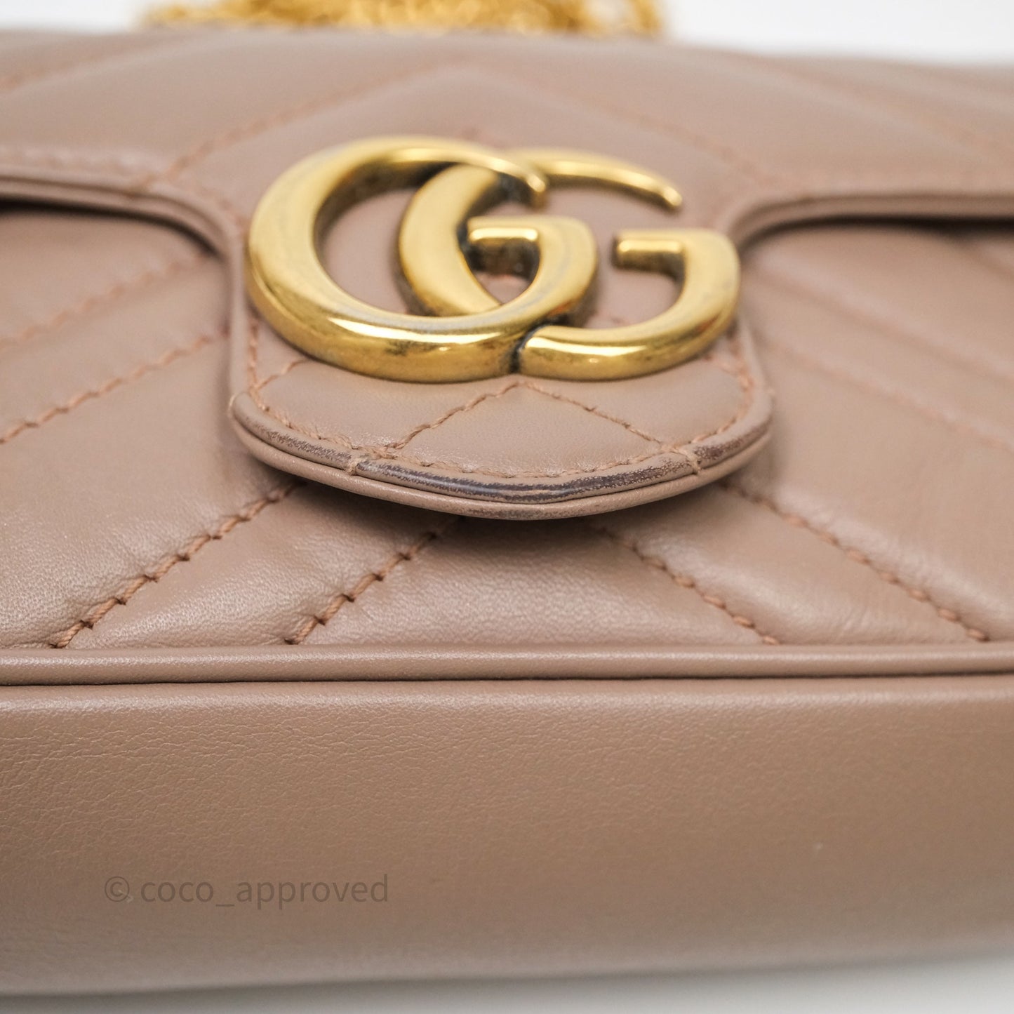Gucci GG Marmont Matelassé Leather Super Mini Bag Dusty Pink