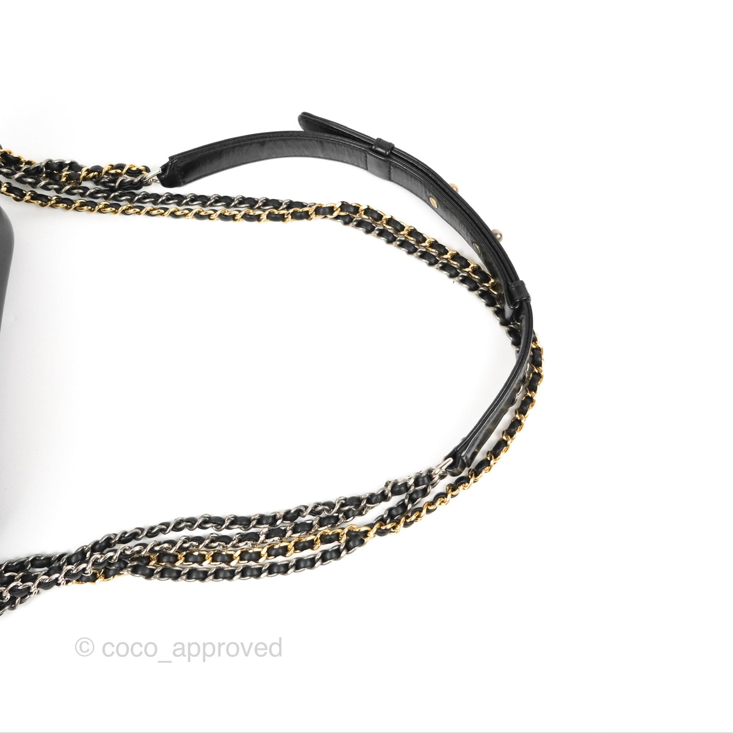 Chanel Quilted Small Gabrielle Hobo Black White Aged Calfskin Mixed Hardware