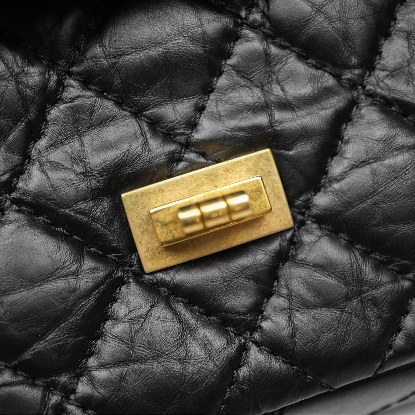 Chanel Reissue 226 Quilted Aged Calfskin Black Aged Gold Hardware