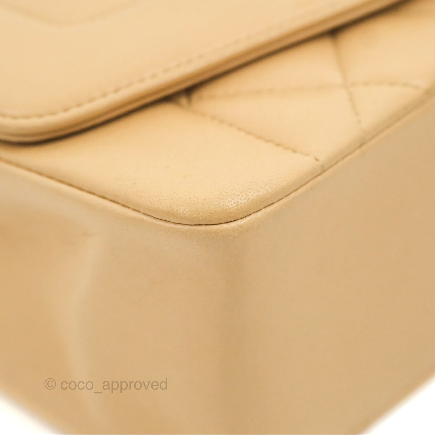 Chanel Vintage Small Quilted Classic Diana Flap Bag Beige Lambskin 24K Gold Hardware